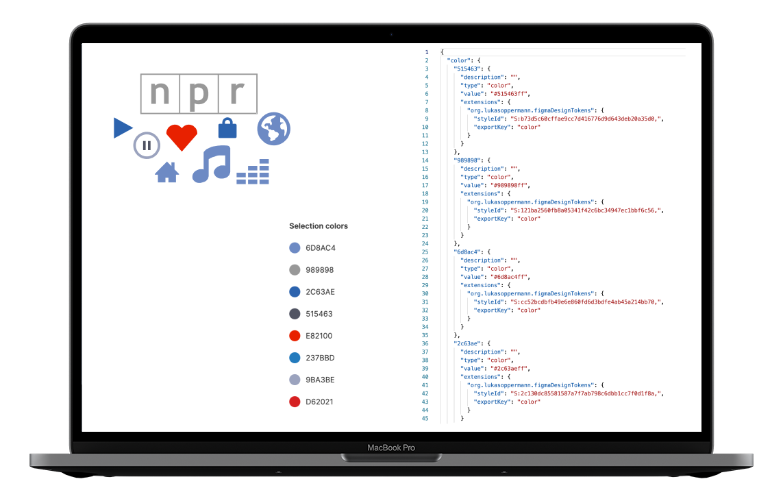 NPR design tokens graphic